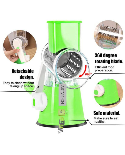 3 in 1 Manual Tabletop Drum Grater